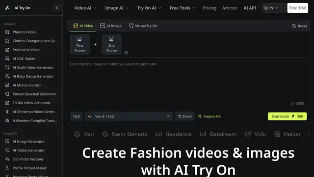 Vista previa del sitio web de Virtual Try On AI