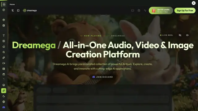 Vista previa del sitio web de Dreamega AI